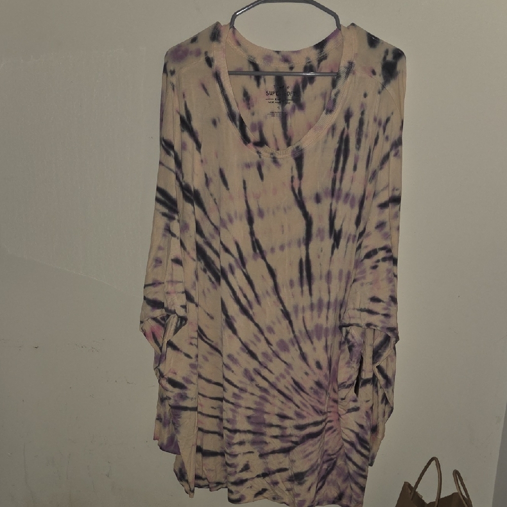 Torrid Purple Tie-Dye Long Sleeve Top